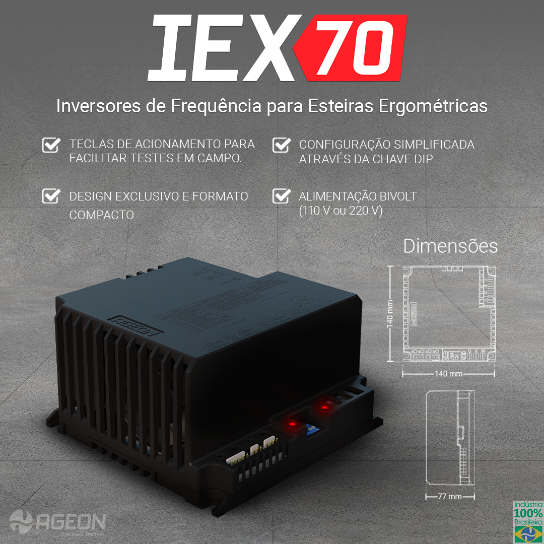 Inversores de frequência IEX70 Pro para esteiras ergométricas